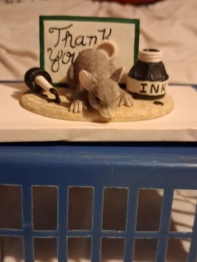 Thank You Club Member Edition.Small Pet Habitat Decorative Mouse Figurine - Gray